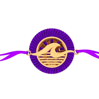 22k Wave Rising Majestic Gold Rakhi