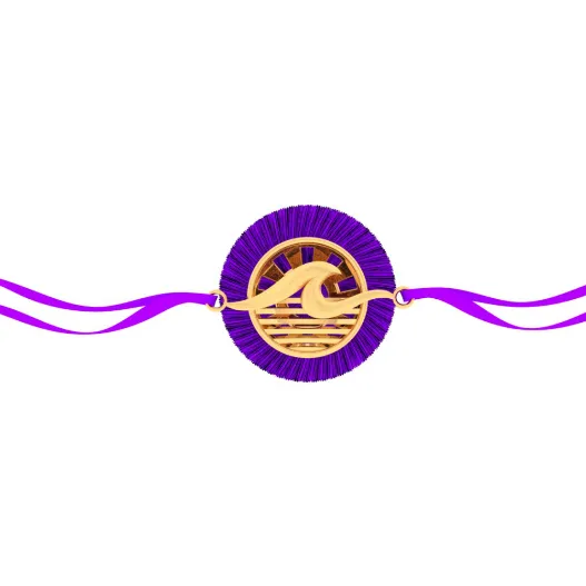 22k Wave Rising Majestic Gold Rakhi