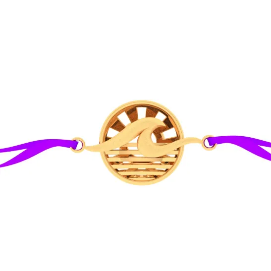 22k Wave Rising Majestic Gold Rakhi