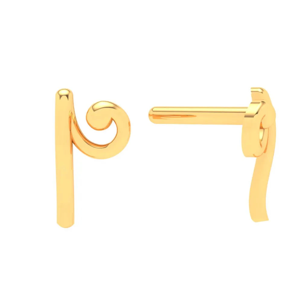 22KT Unique Shaped Gold Stud Earrings From Online Exclusive Collection