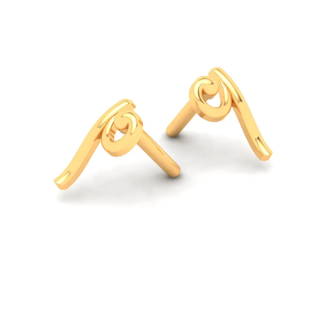22KT Unique Shaped Gold Stud Earrings From Online Exclusive Collection