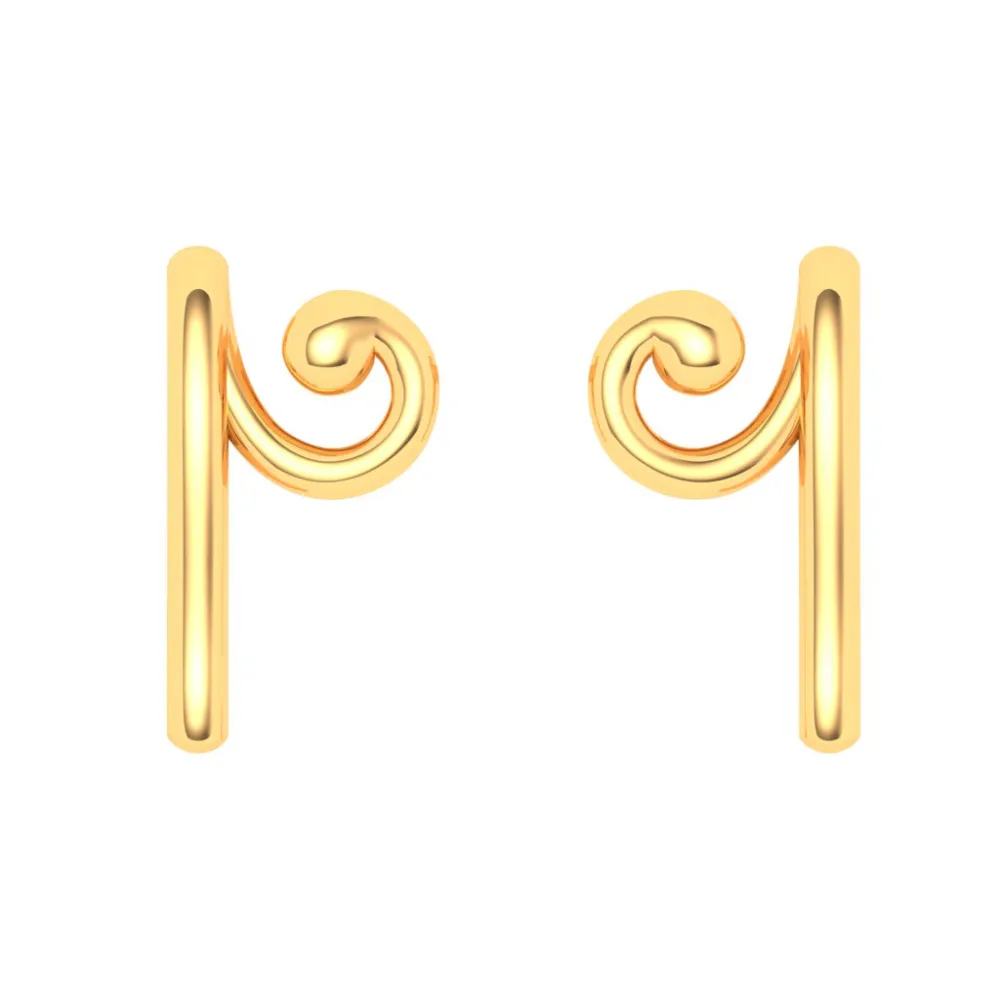 22KT Unique Shaped Gold Stud Earrings From Online Exclusive Collection