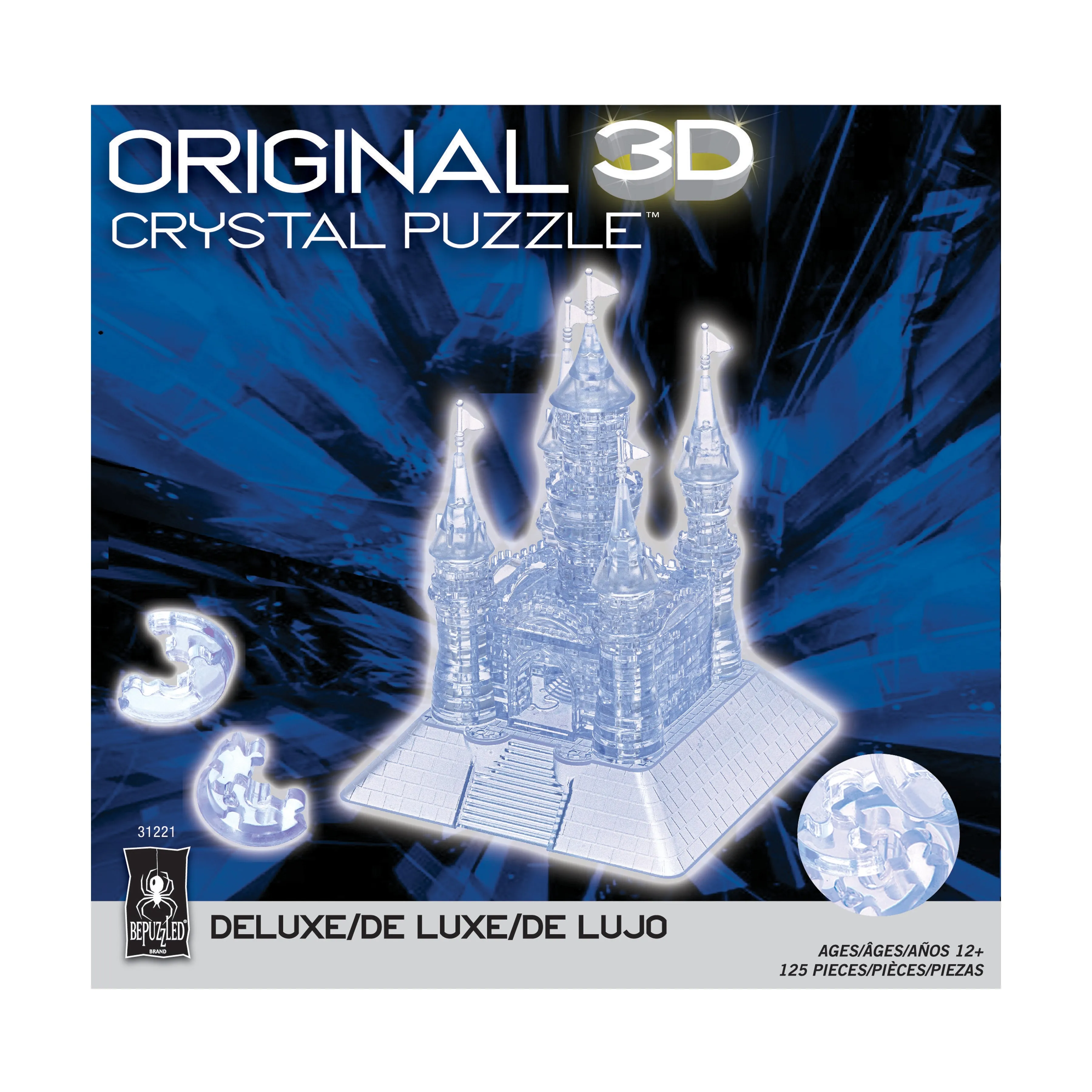 3D Crystal Puzzle - Grand Castle (Clear): 125 Pcs