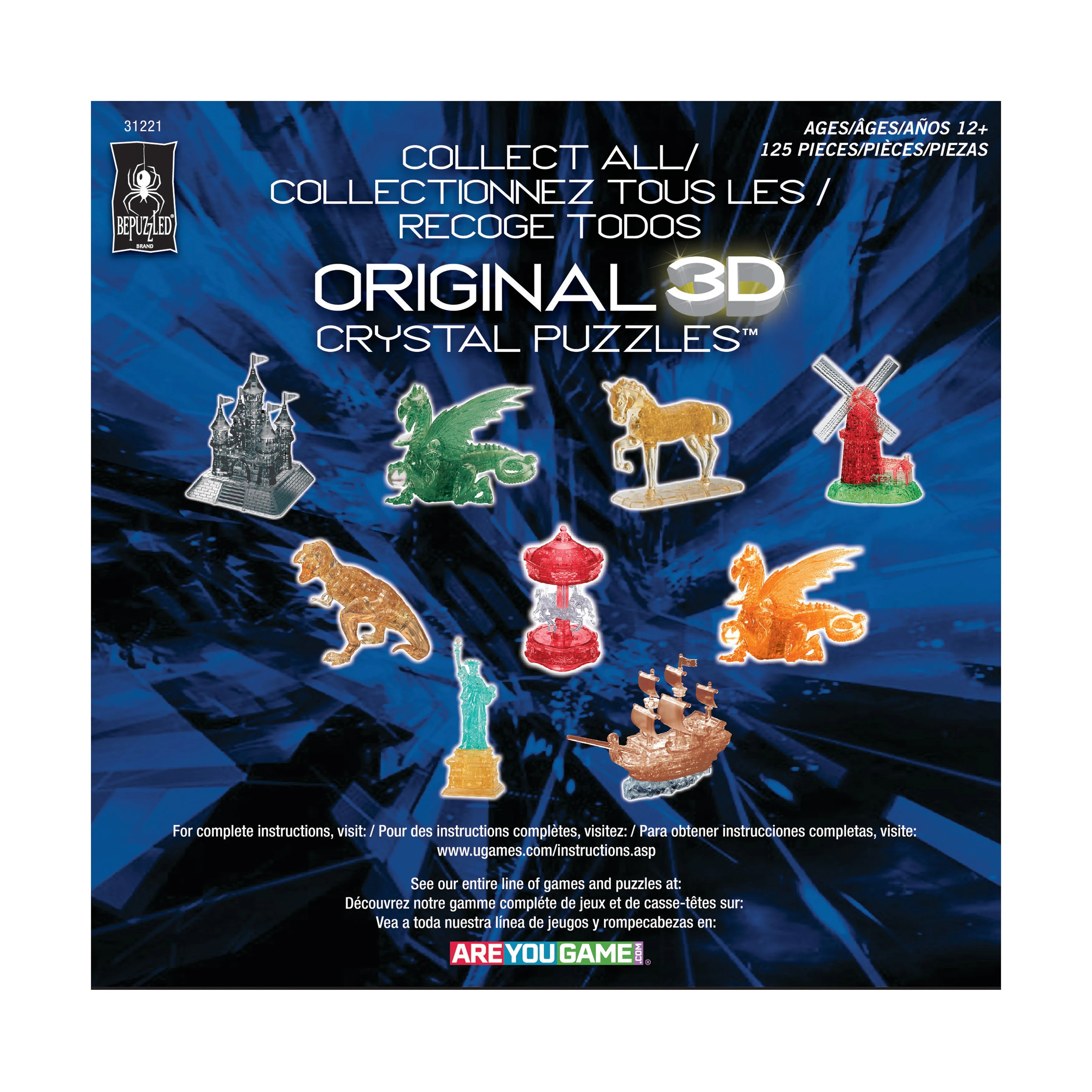 3D Crystal Puzzle - Grand Castle (Clear): 125 Pcs