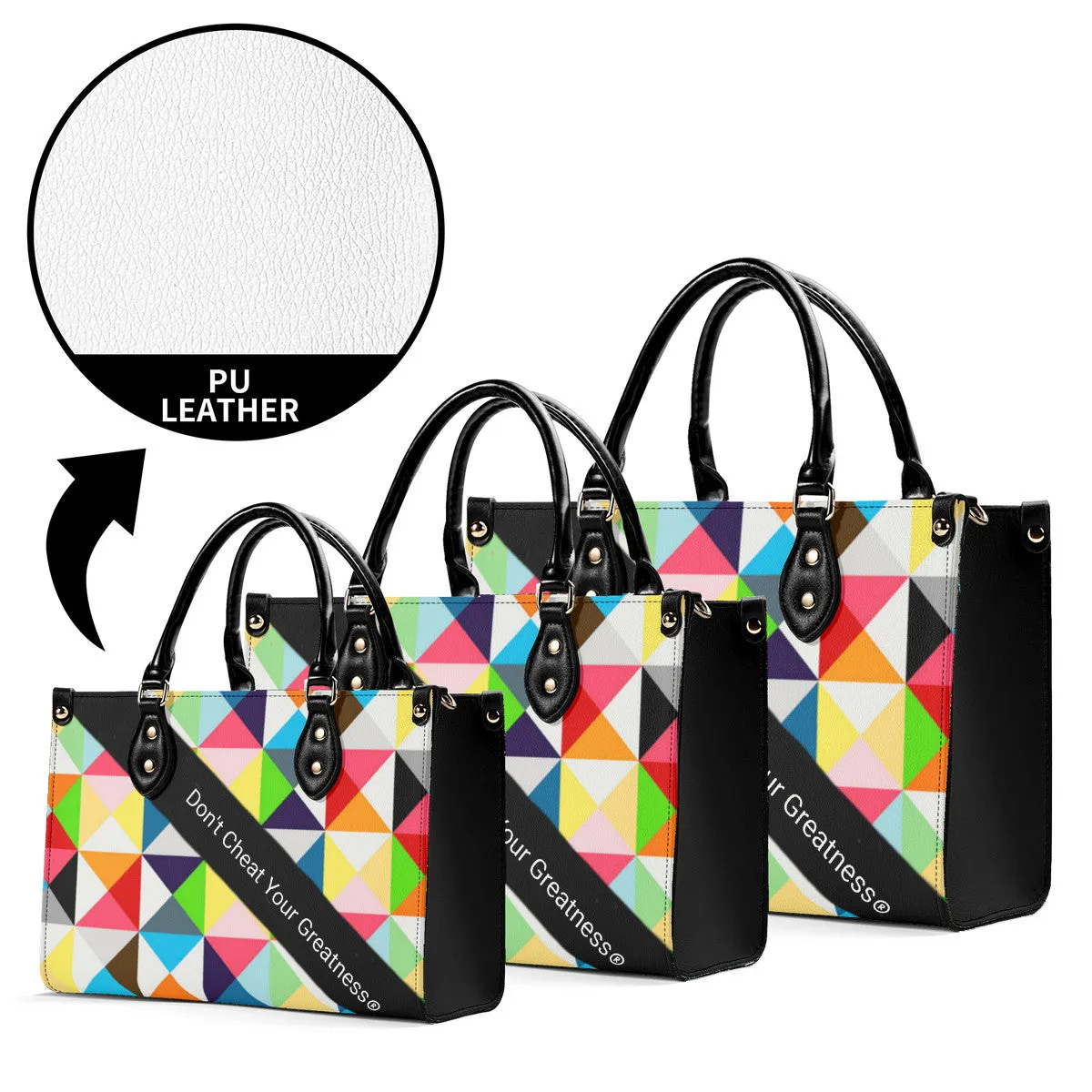 45dgr DCYG White Logo & Green,Orange,Yellow & Multiple Sizes Upgraded Luxury Women PU Leather Handbag