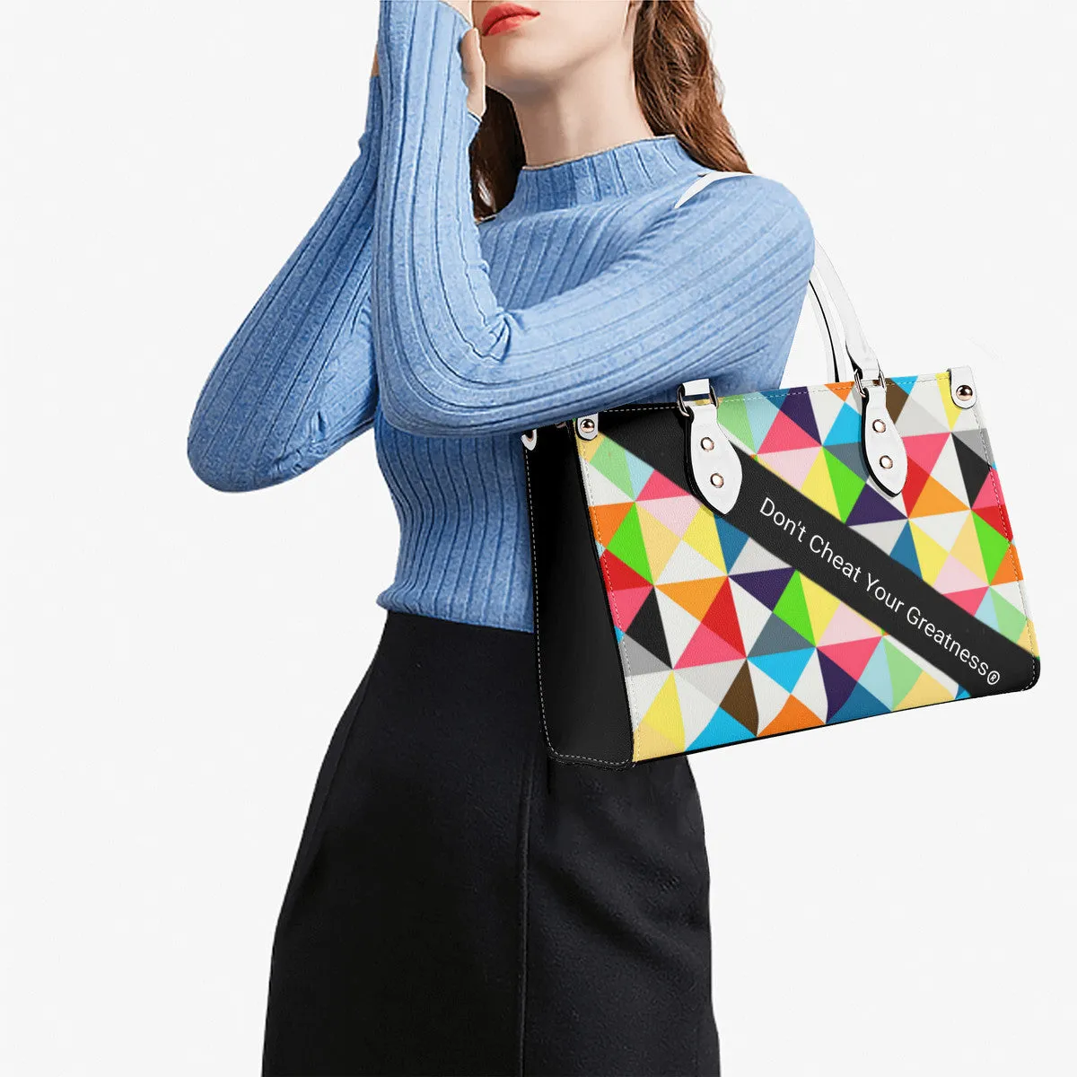 45dgr DCYG White Logo & Green,Orange,Yellow & Multiple Sizes Upgraded Luxury Women PU Leather Handbag