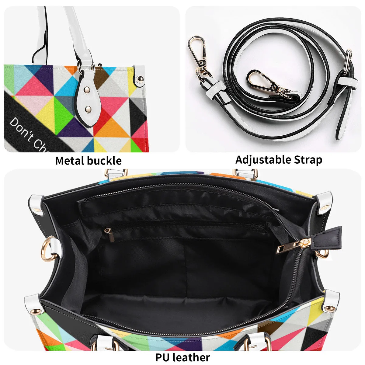 45dgr DCYG White Logo & Green,Orange,Yellow & Multiple Sizes Upgraded Luxury Women PU Leather Handbag