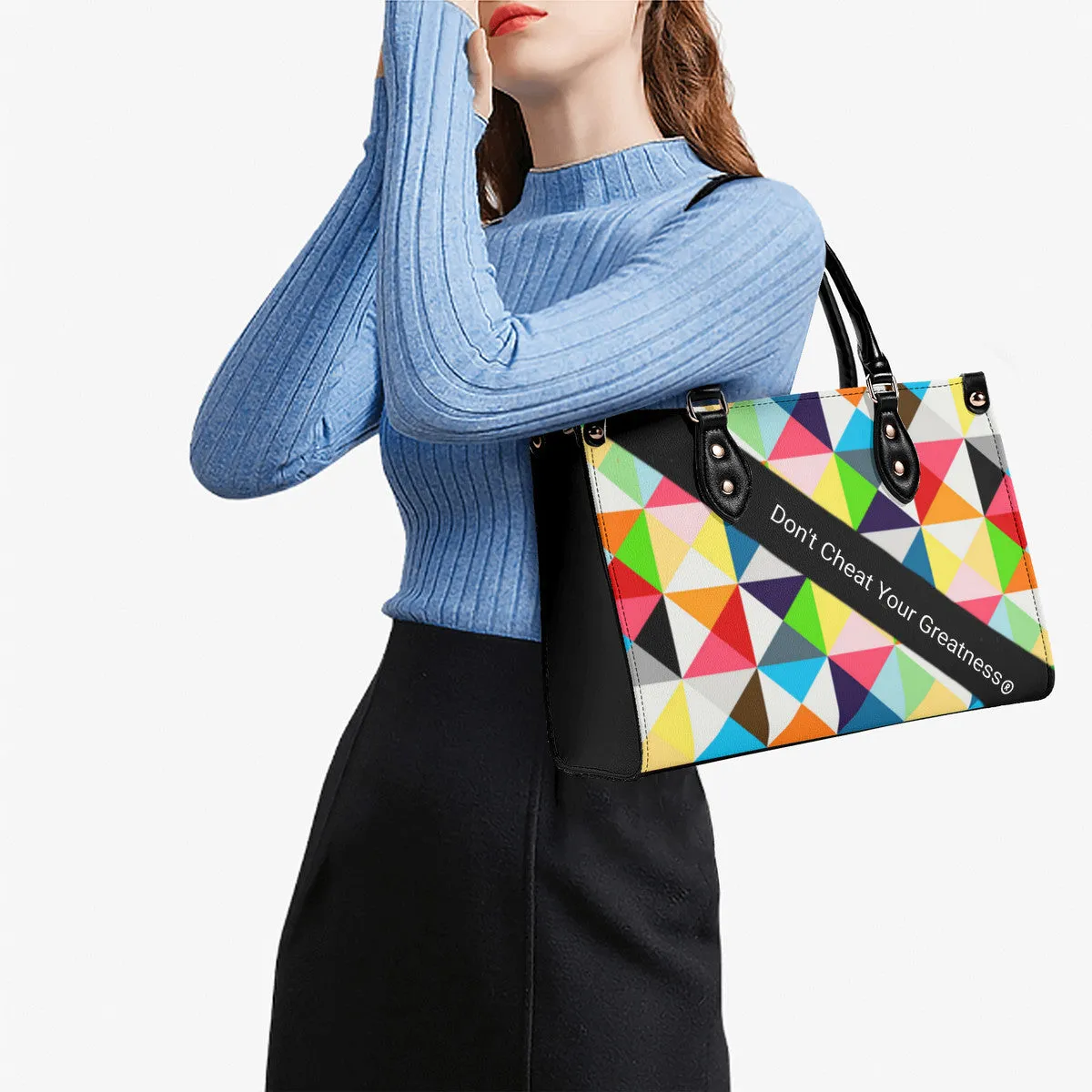 45dgr DCYG White Logo & Green,Orange,Yellow & Multiple Sizes Upgraded Luxury Women PU Leather Handbag