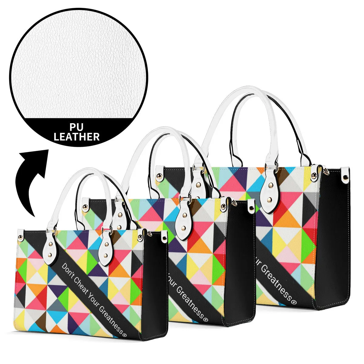 45dgr DCYG White Logo & Green,Orange,Yellow & Multiple Sizes Upgraded Luxury Women PU Leather Handbag