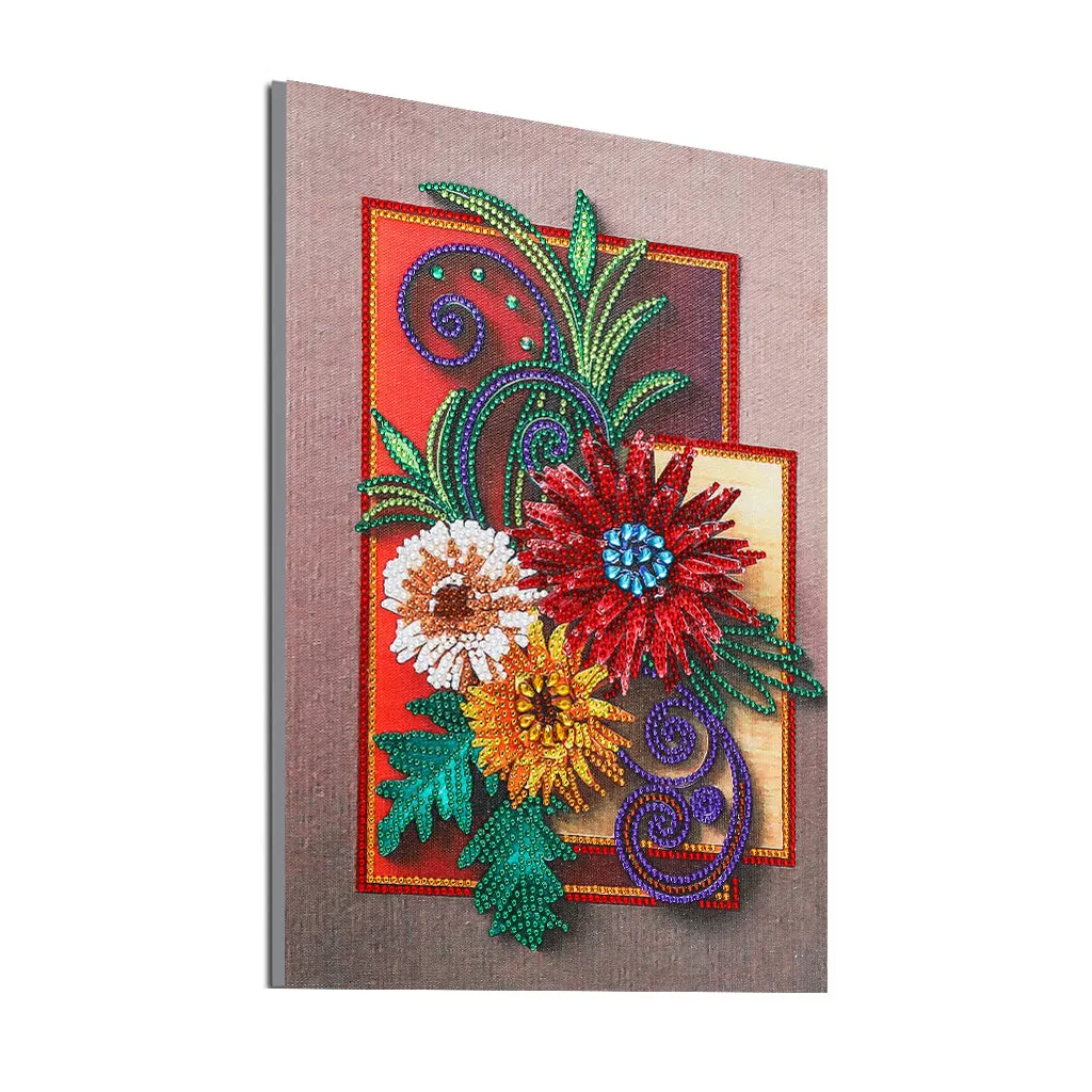 5D DIY  Special-Shaped Diamond- flower 30*40cm