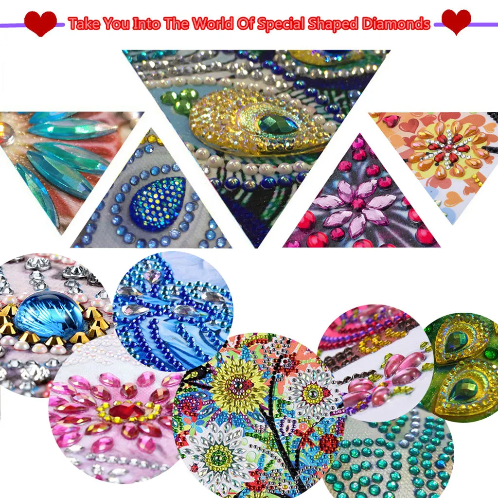 5D DIY  Special-Shaped Diamond- flower 30*40cm