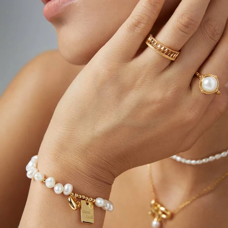 8mm Freshwater Pearl Ring -Gold Vermeil
