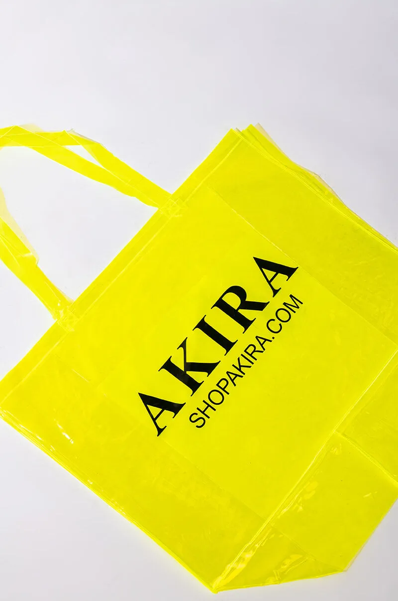 AKIRA PVC XXL SHOPPING BAG IN NEON YELLOW