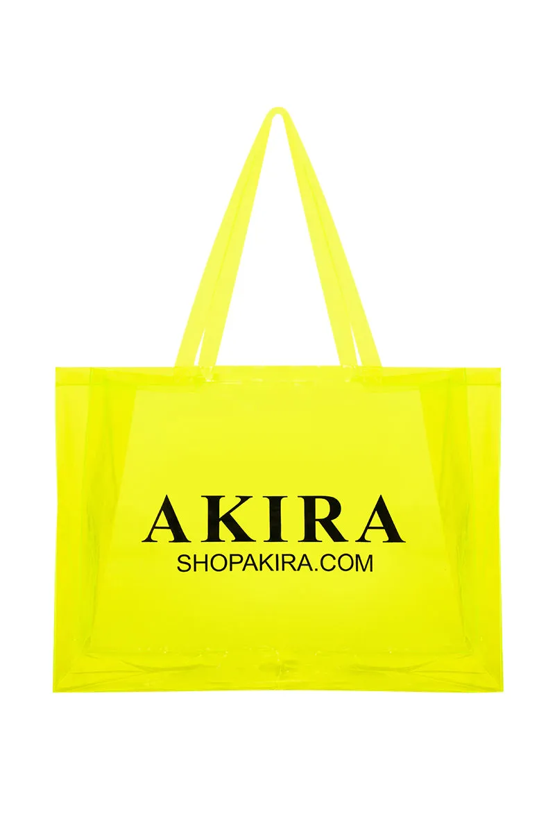 AKIRA PVC XXL SHOPPING BAG IN NEON YELLOW