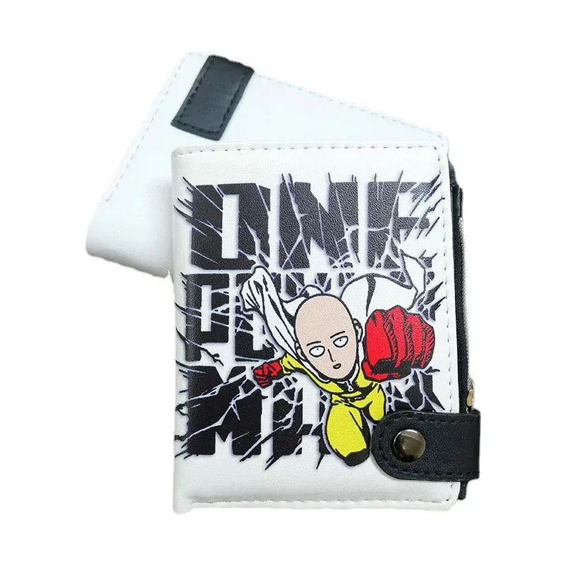 Anime Chainsaw Man Pochita Makima PU Wallet Short Folding Purse with Coin Pocket