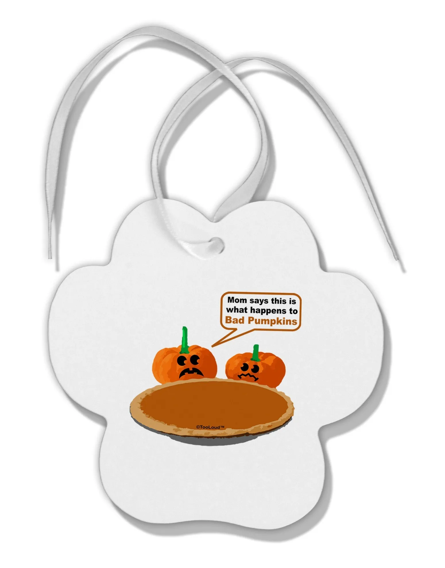 Bad Pumpkins Paw Print Shaped Ornament