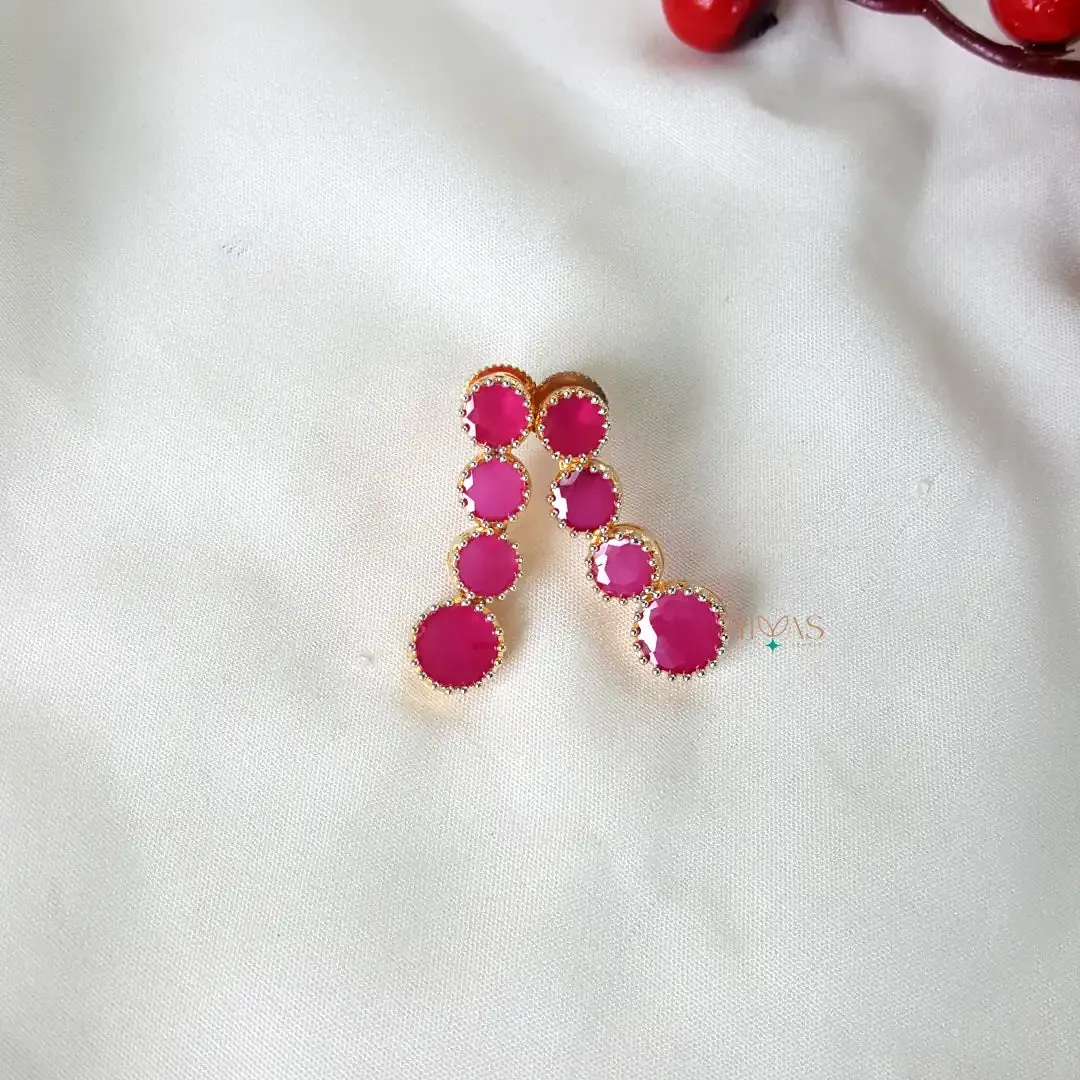 Beautiful AD Stone Necklace - Pink