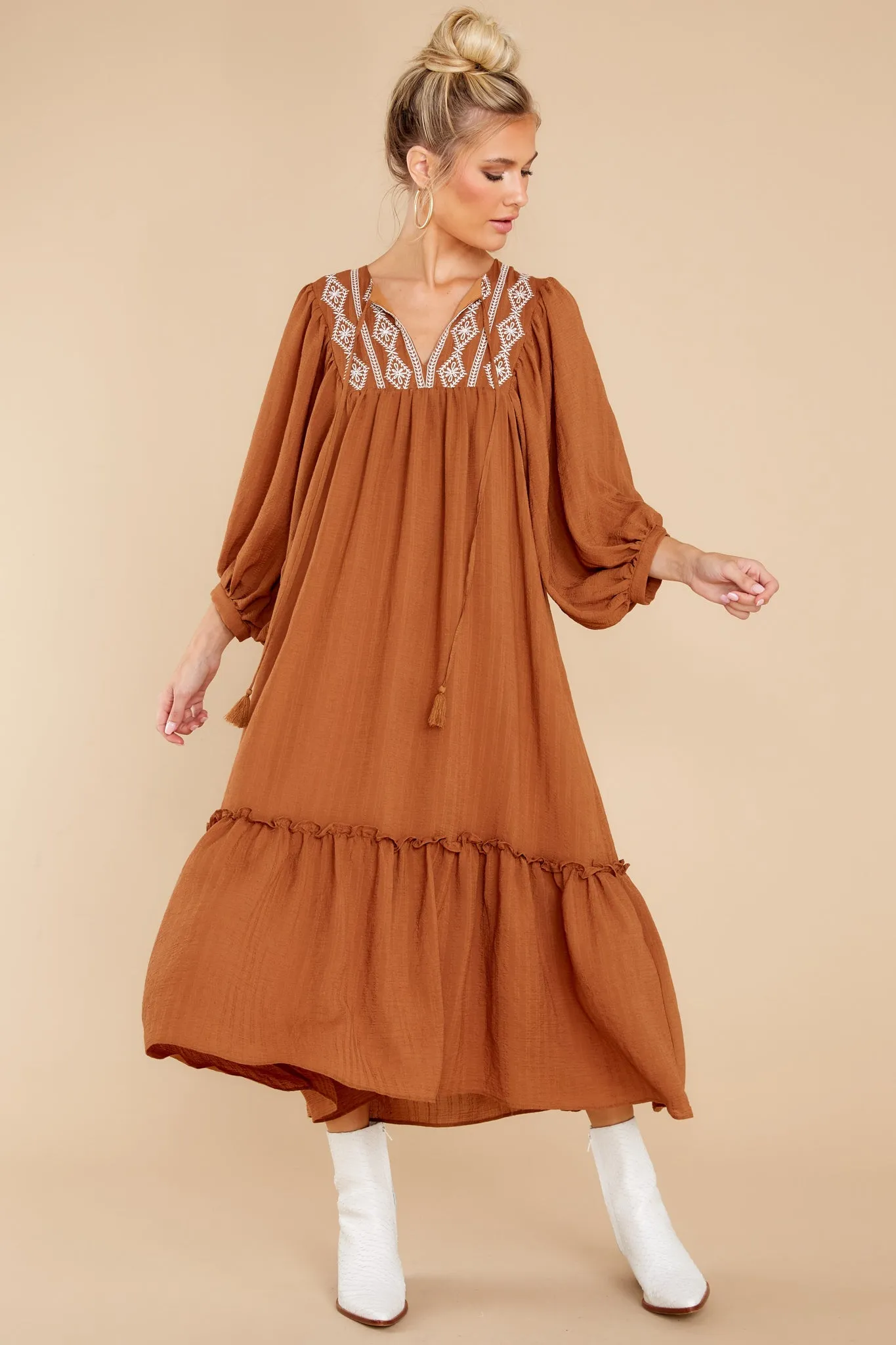 Beautiful Belle Cinnamon Midi Dress