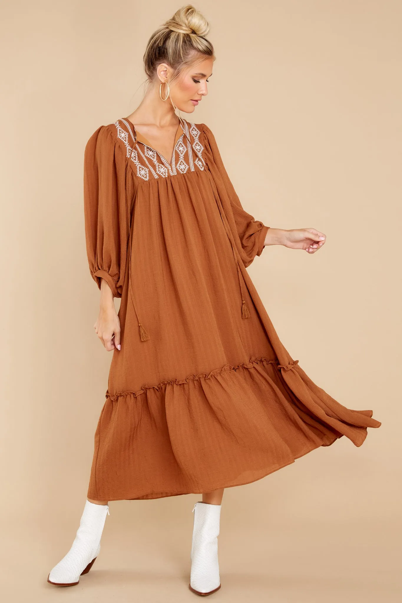 Beautiful Belle Cinnamon Midi Dress