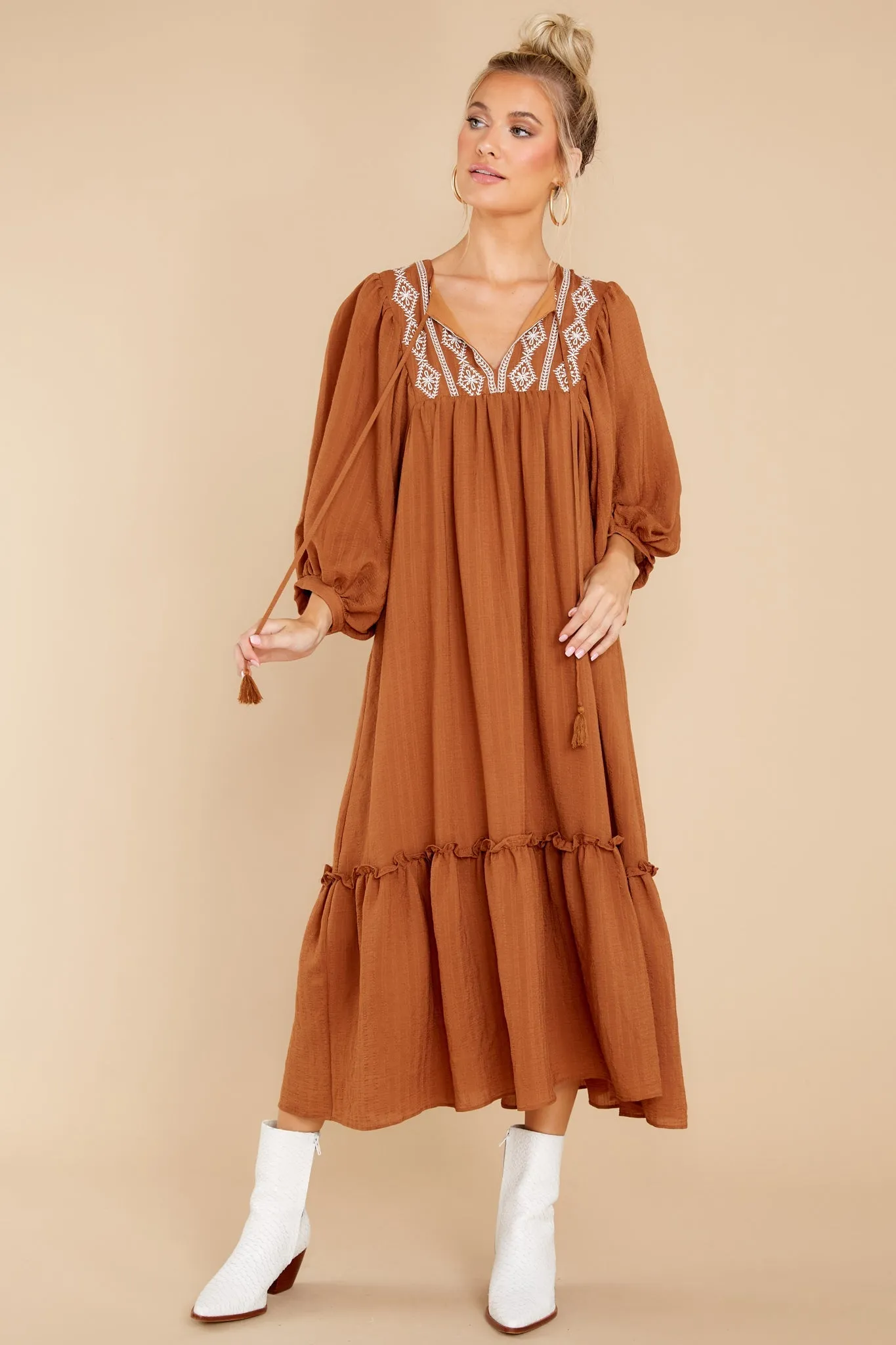Beautiful Belle Cinnamon Midi Dress
