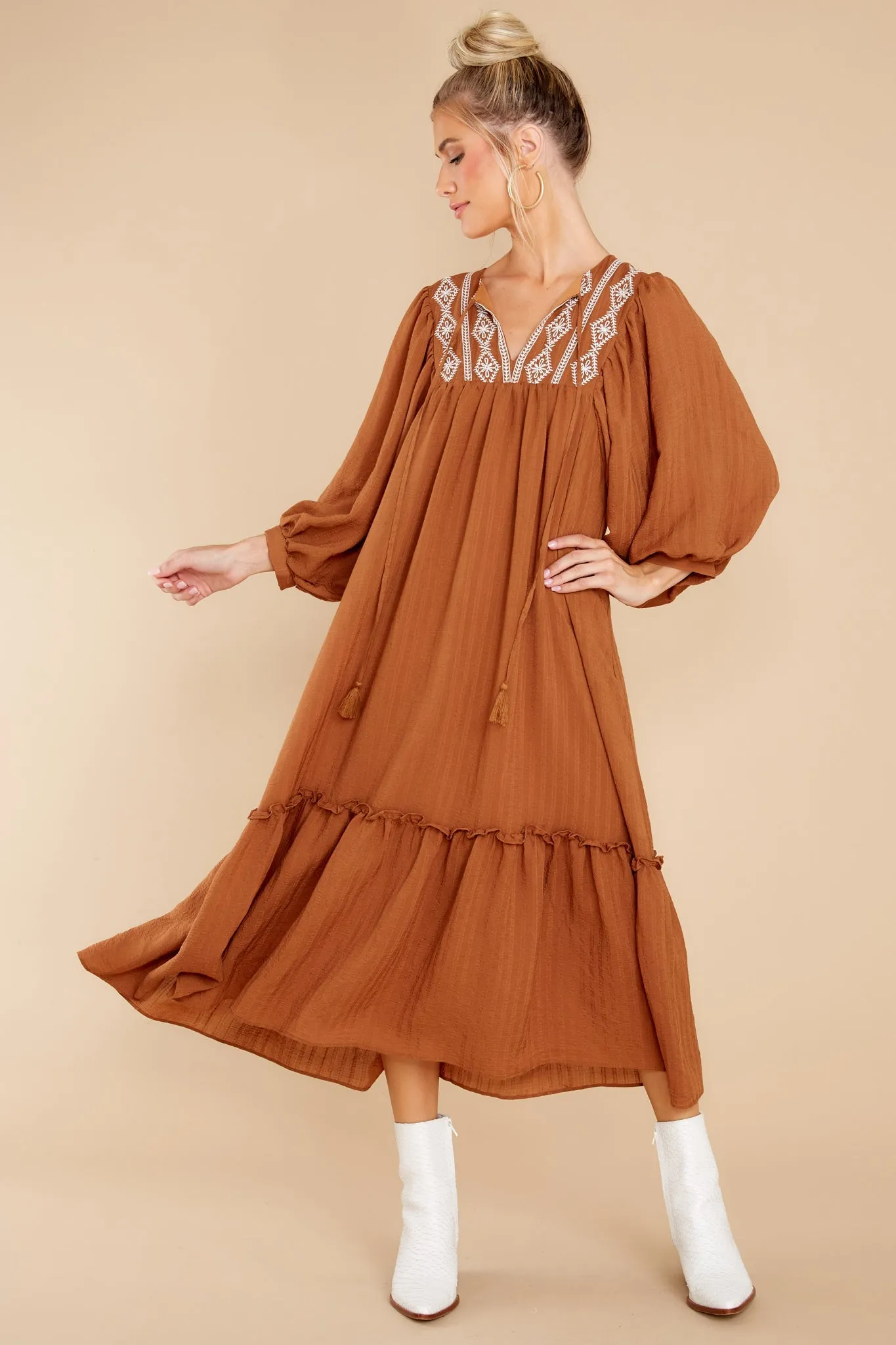 Beautiful Belle Cinnamon Midi Dress