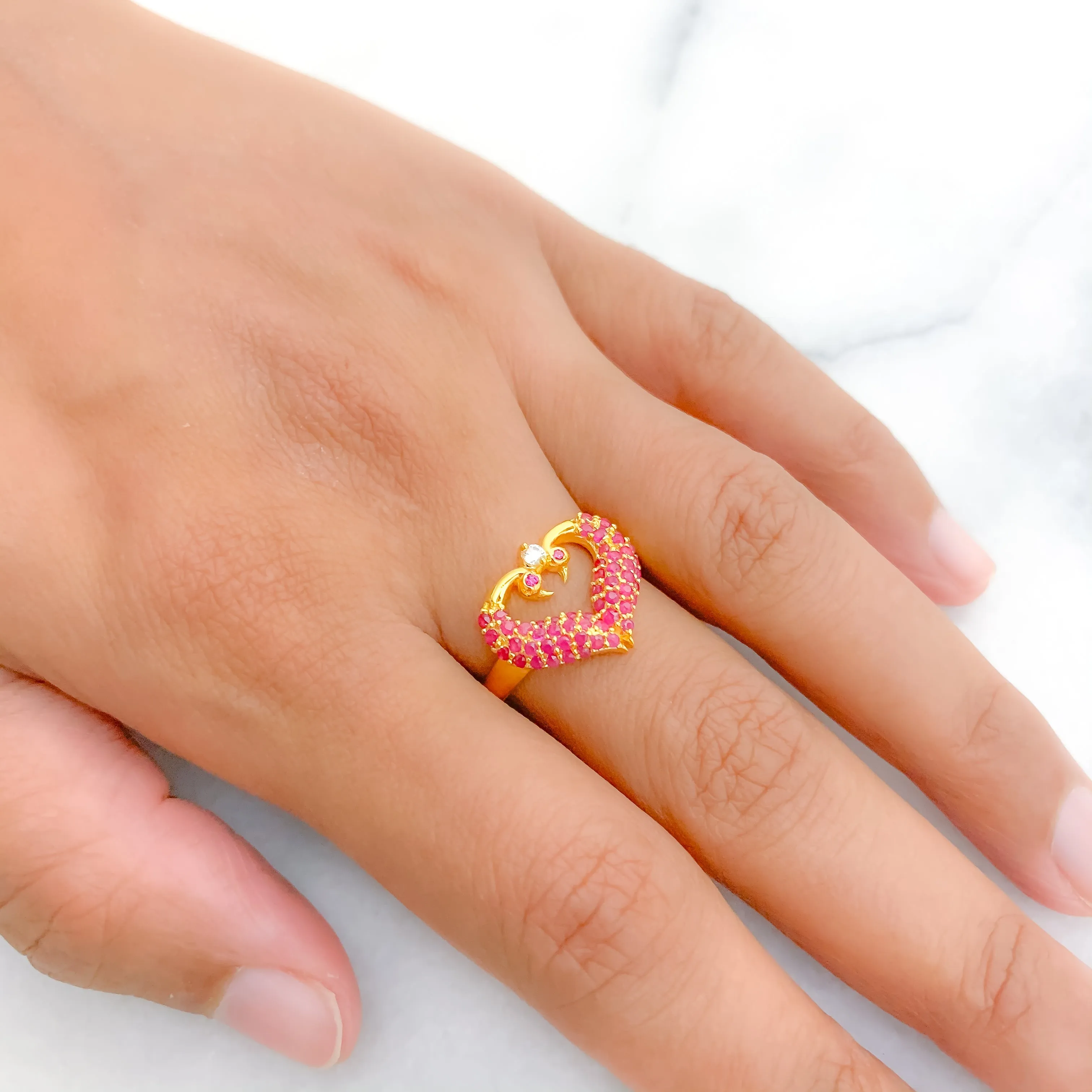Beautiful Peacock Heart Ring