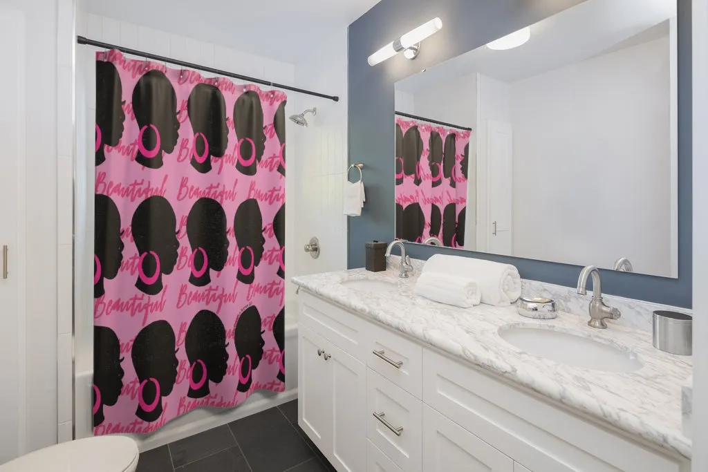 BEAUTIFUL SILHOUETTE PINK Shower Curtain