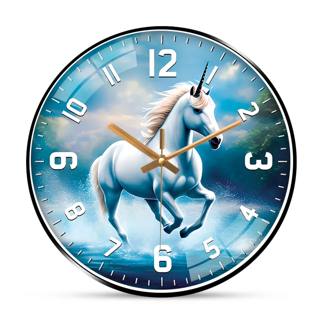 Beautiful white horse wall clock