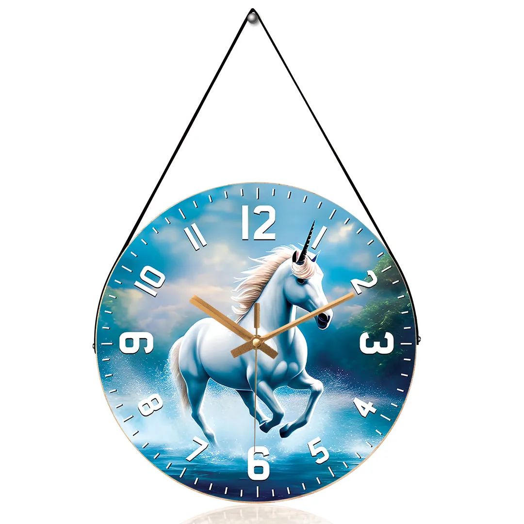 Beautiful white horse wall clock