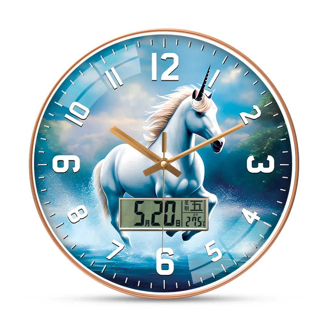Beautiful white horse wall clock