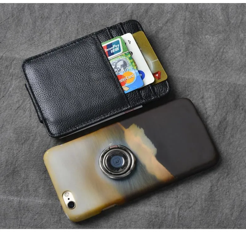 Black Leather Mens Front Pocket Wallet billfold Card Wallet Money Clip For Men