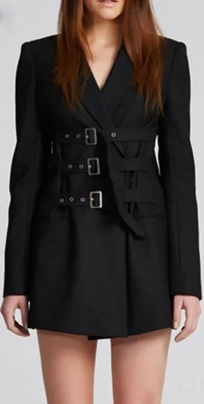 Black Triple-Buckled Blazer