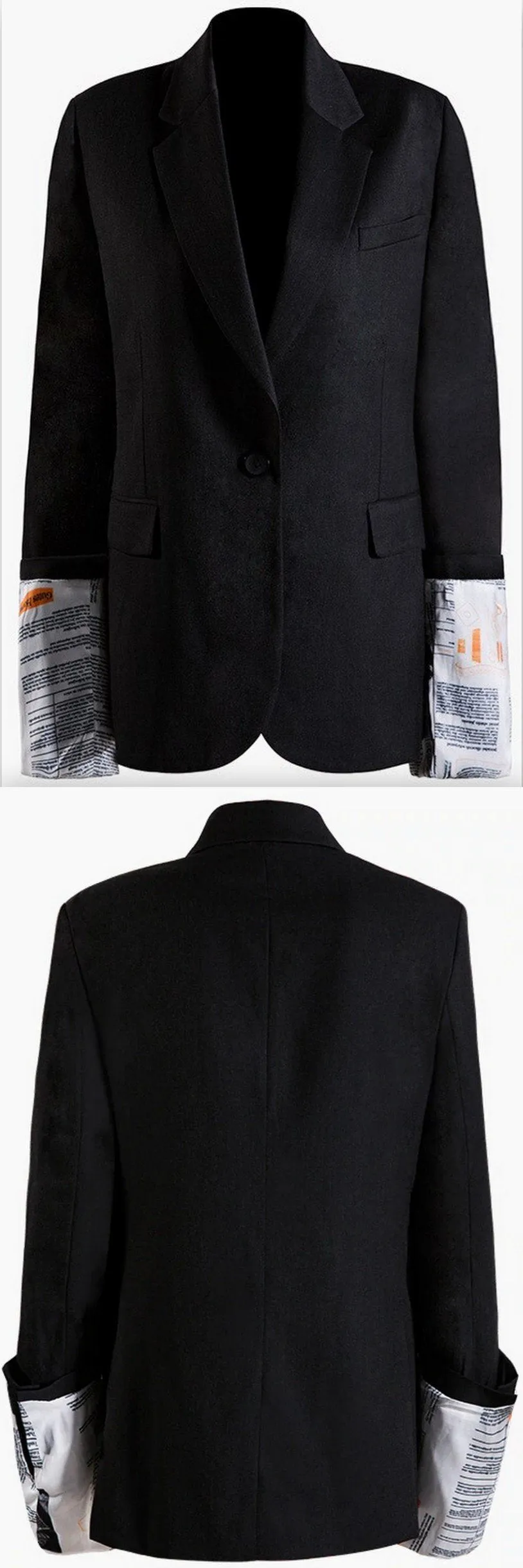 Book Print Sleeves Blazer