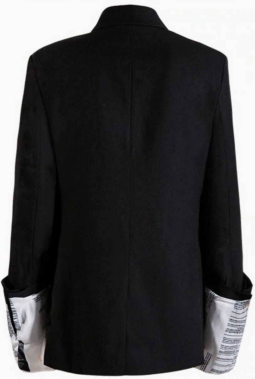 Book Print Sleeves Blazer