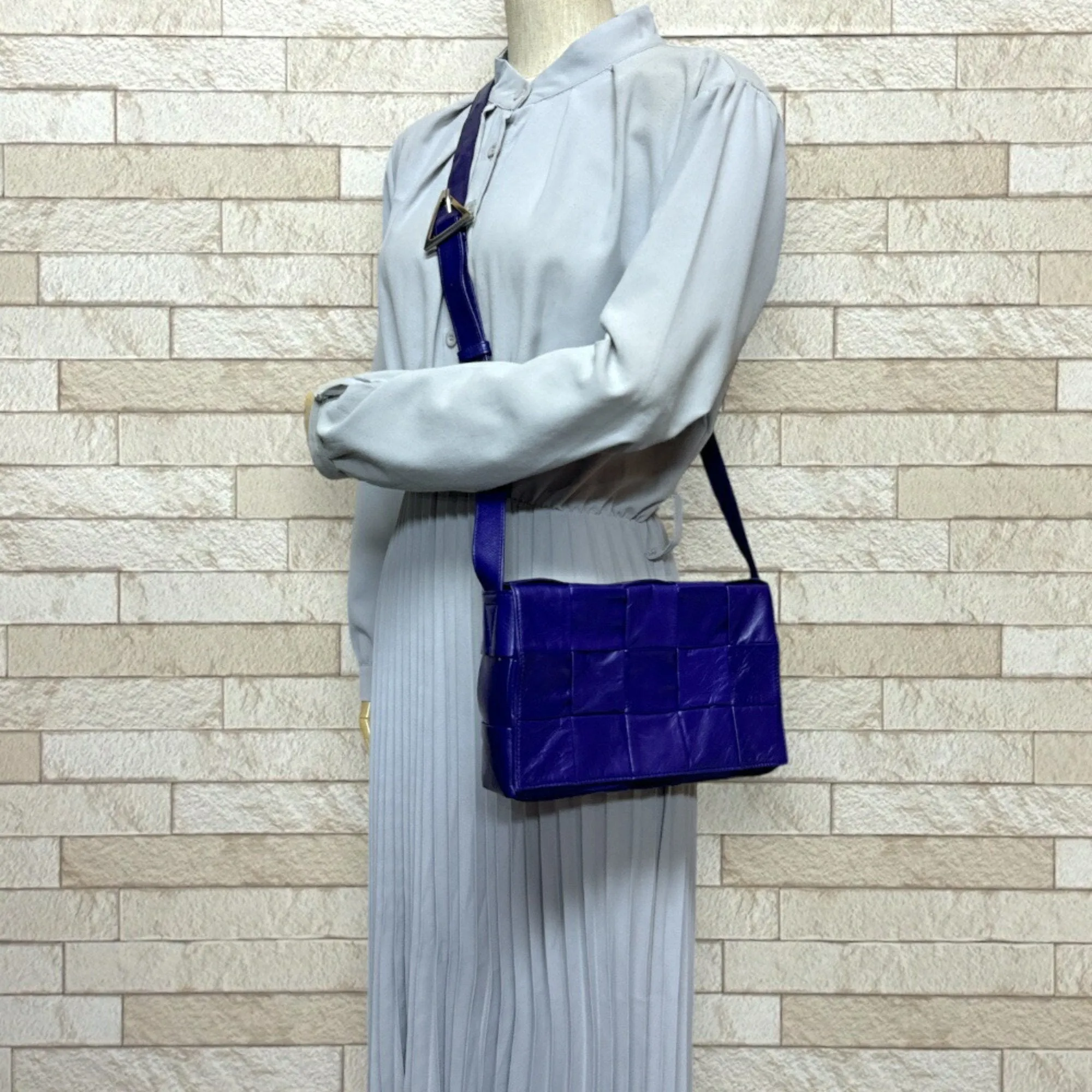 Bottega Veneta Cassette Purple Leather Bag