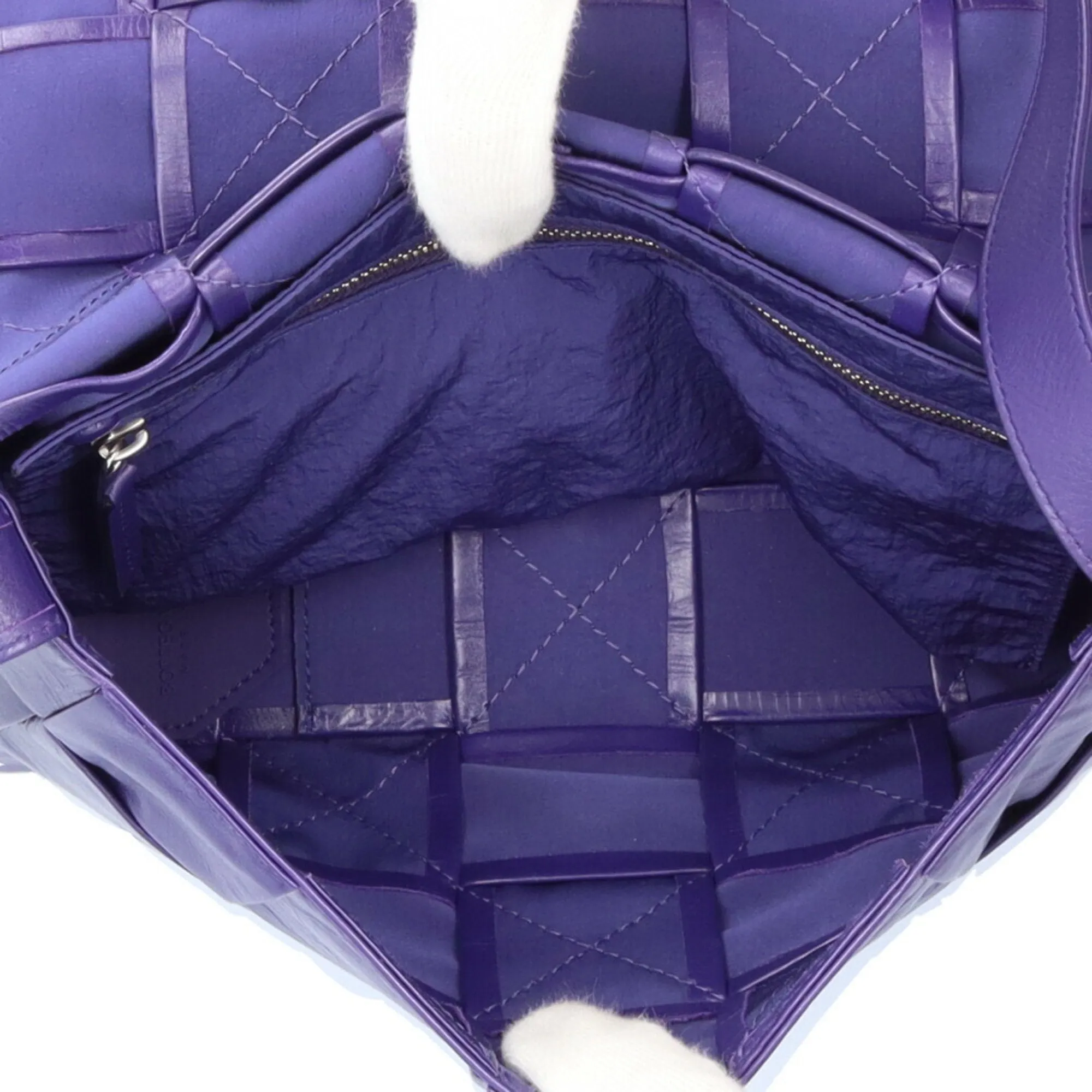 Bottega Veneta Cassette Purple Leather Bag