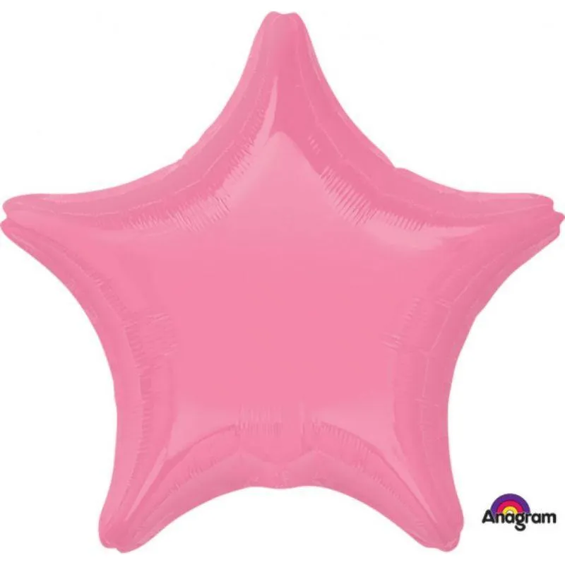 Bright Bubble Gum Star Foil Balloon - 45cm