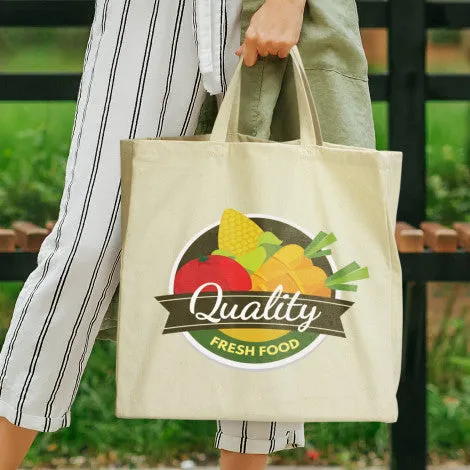 Canvas Cotton Galleria Shopping Tote Bag - Short Handles