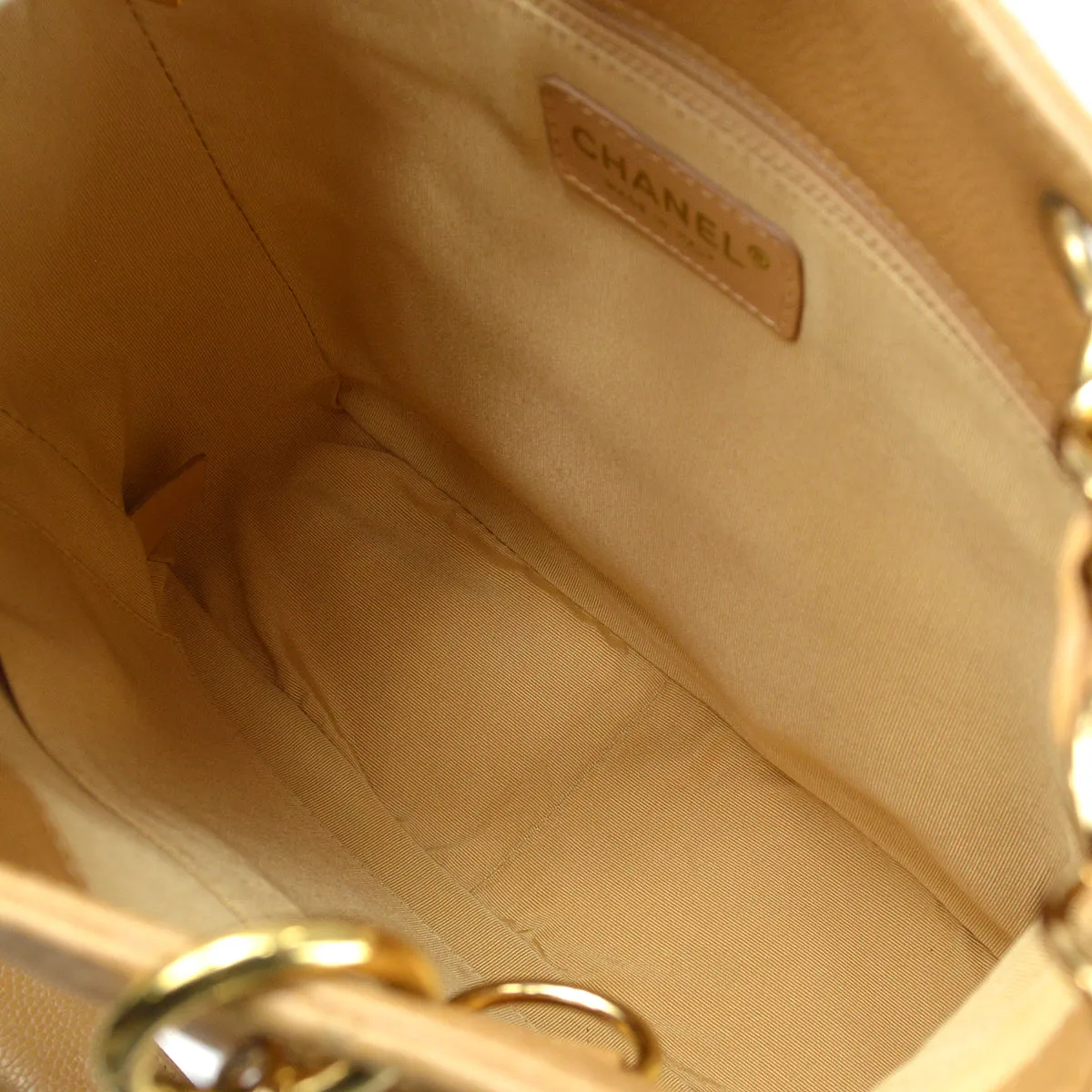 CHANEL 2004-2005 Petite Shopping Tote PST Beige Caviar 97426