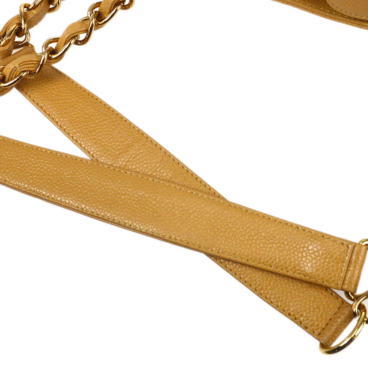 CHANEL 2004-2005 Petite Shopping Tote PST Beige Caviar 97426