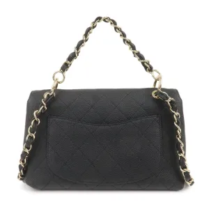 CHANEL Matelasse Caviar Skin 2Way Chain Shoulder Bag Black