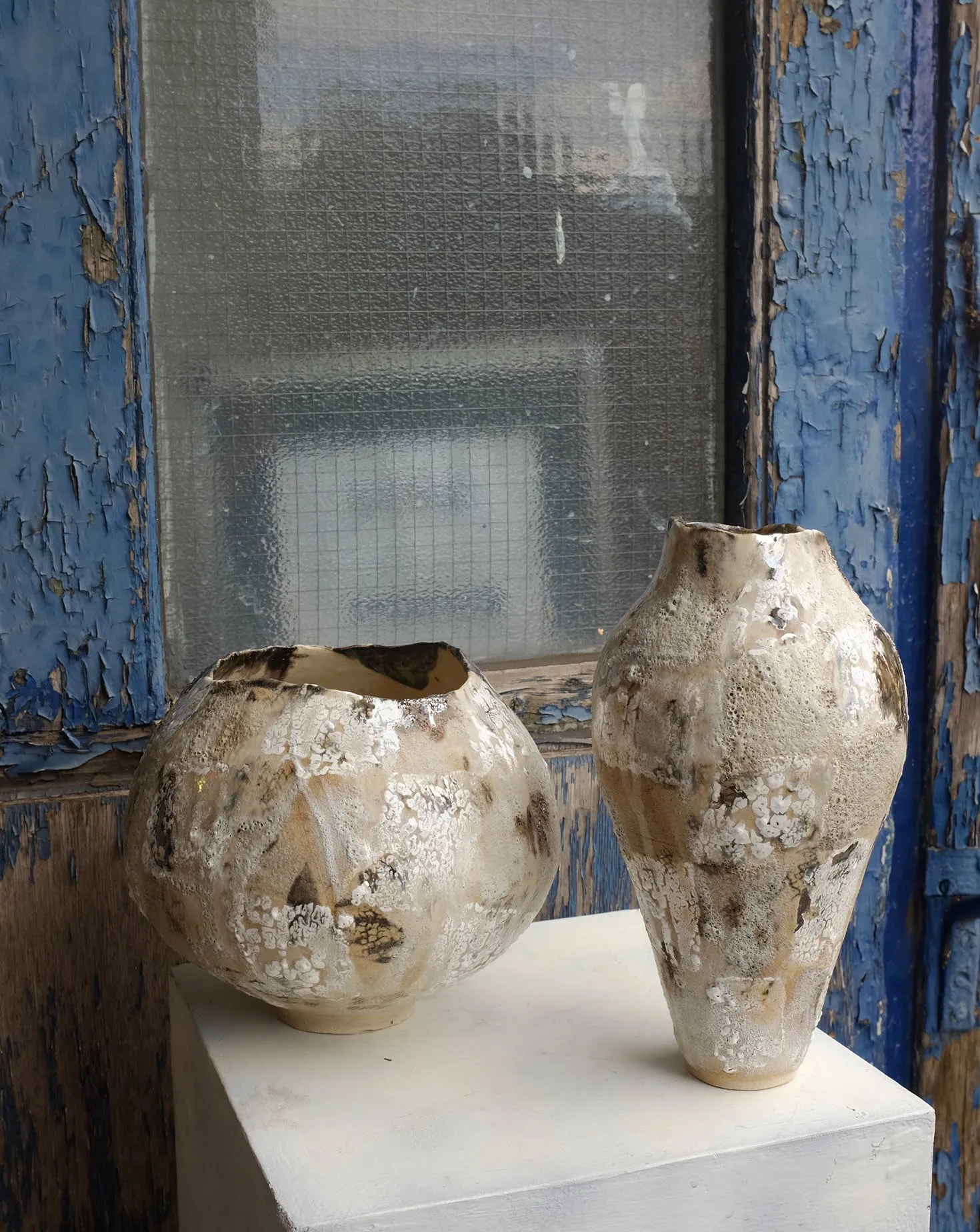 Checkers Crawl Moonjar Vase