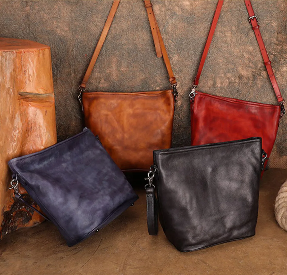 Chic Womens Leather Over The Shoulder Bag Black Crossbody Bags For Women