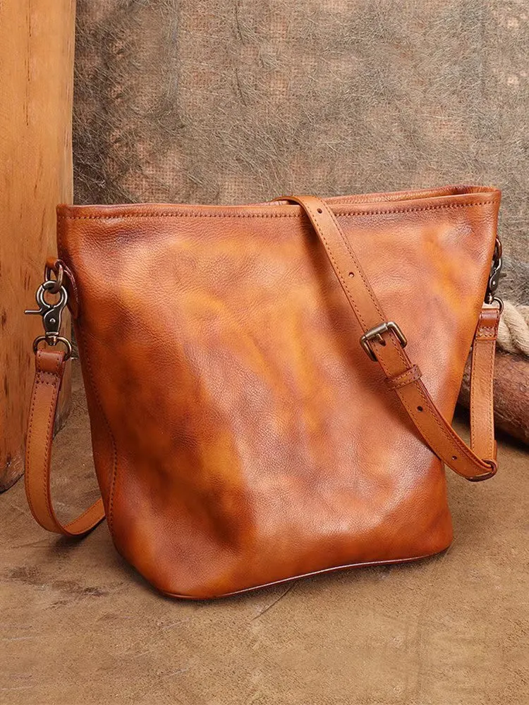Chic Womens Leather Over The Shoulder Bag Black Crossbody Bags For Women