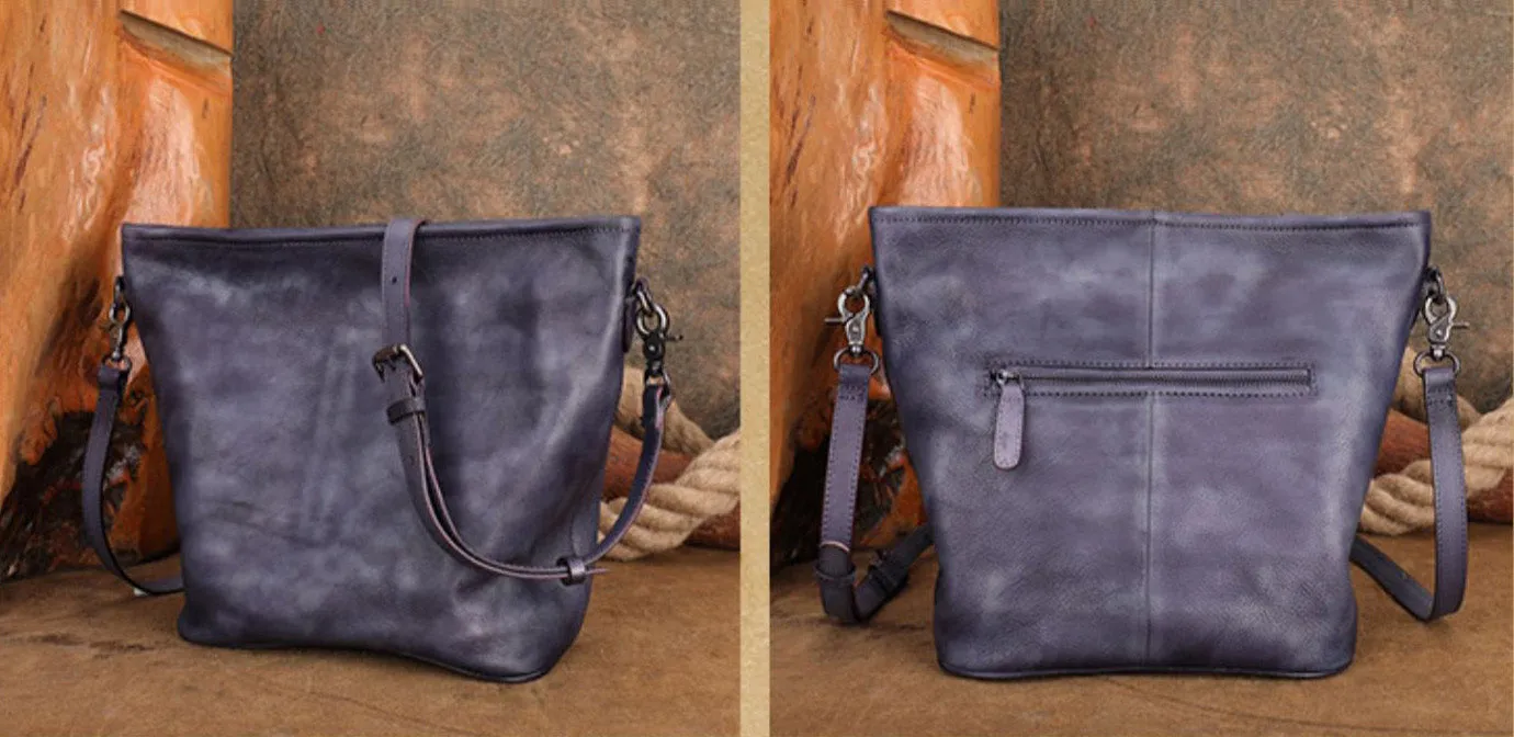 Chic Womens Leather Over The Shoulder Bag Black Crossbody Bags For Women