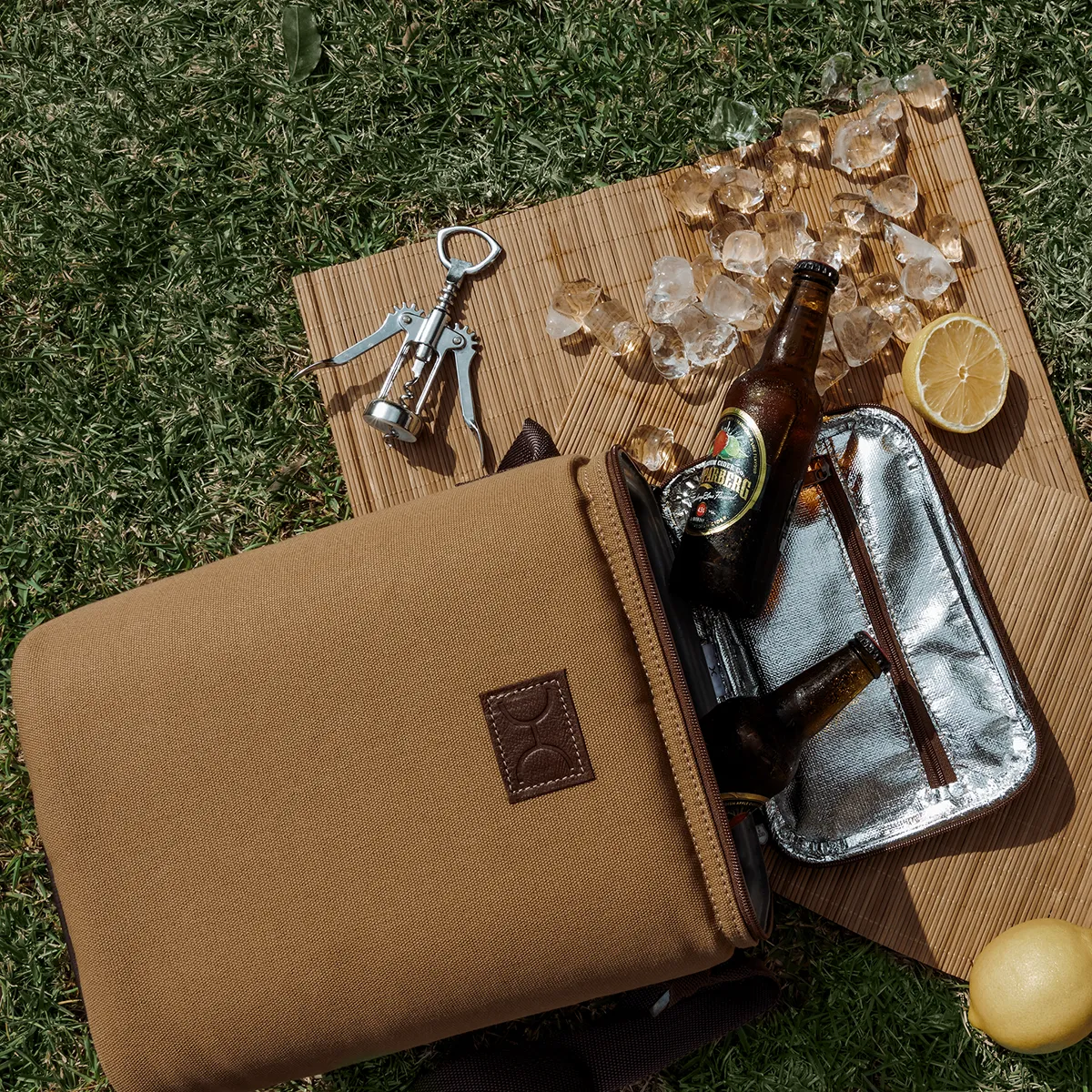Corporate Long Tom Wine Cooler Canvas & Leather Hard Plastic Inner