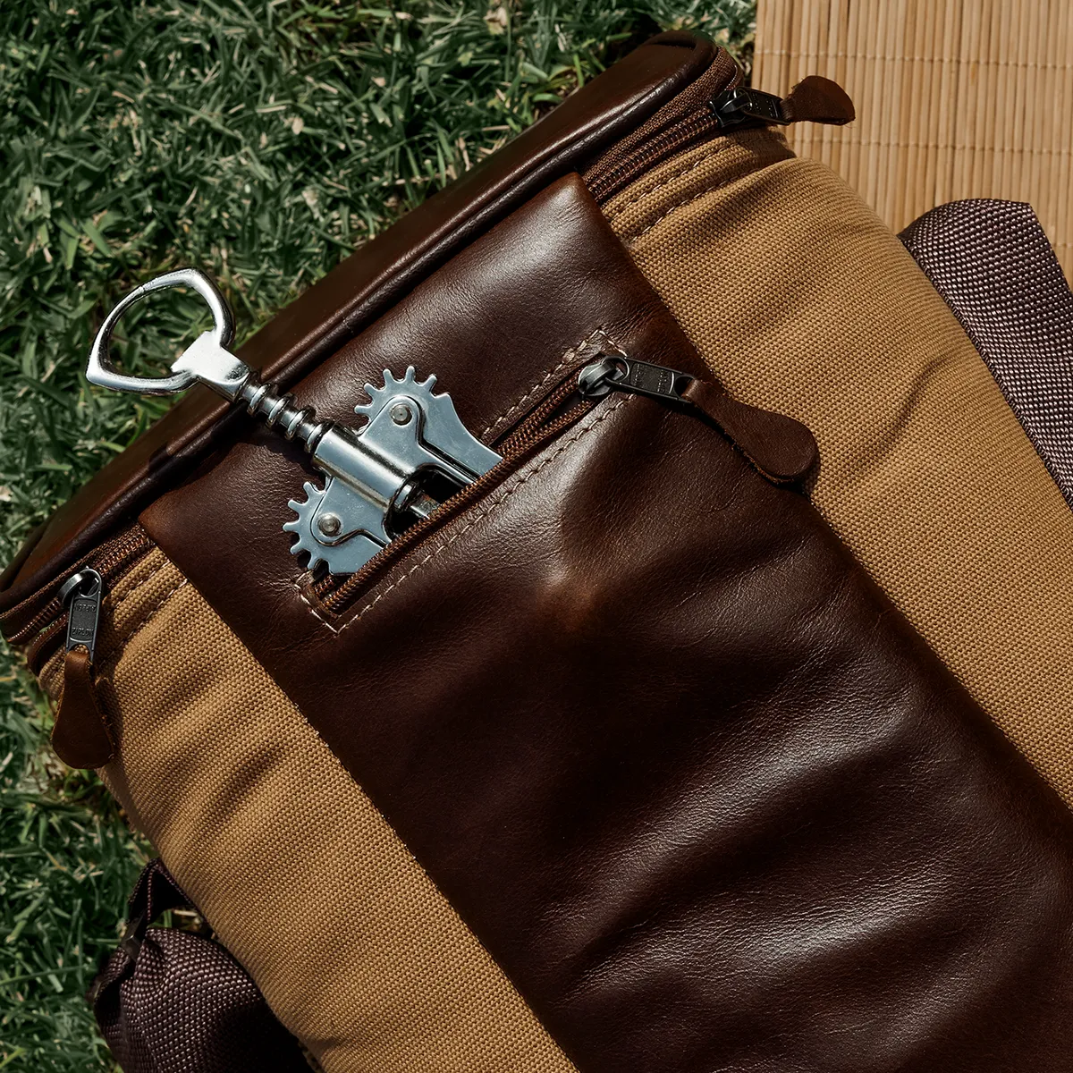 Corporate Long Tom Wine Cooler Canvas & Leather Hard Plastic Inner