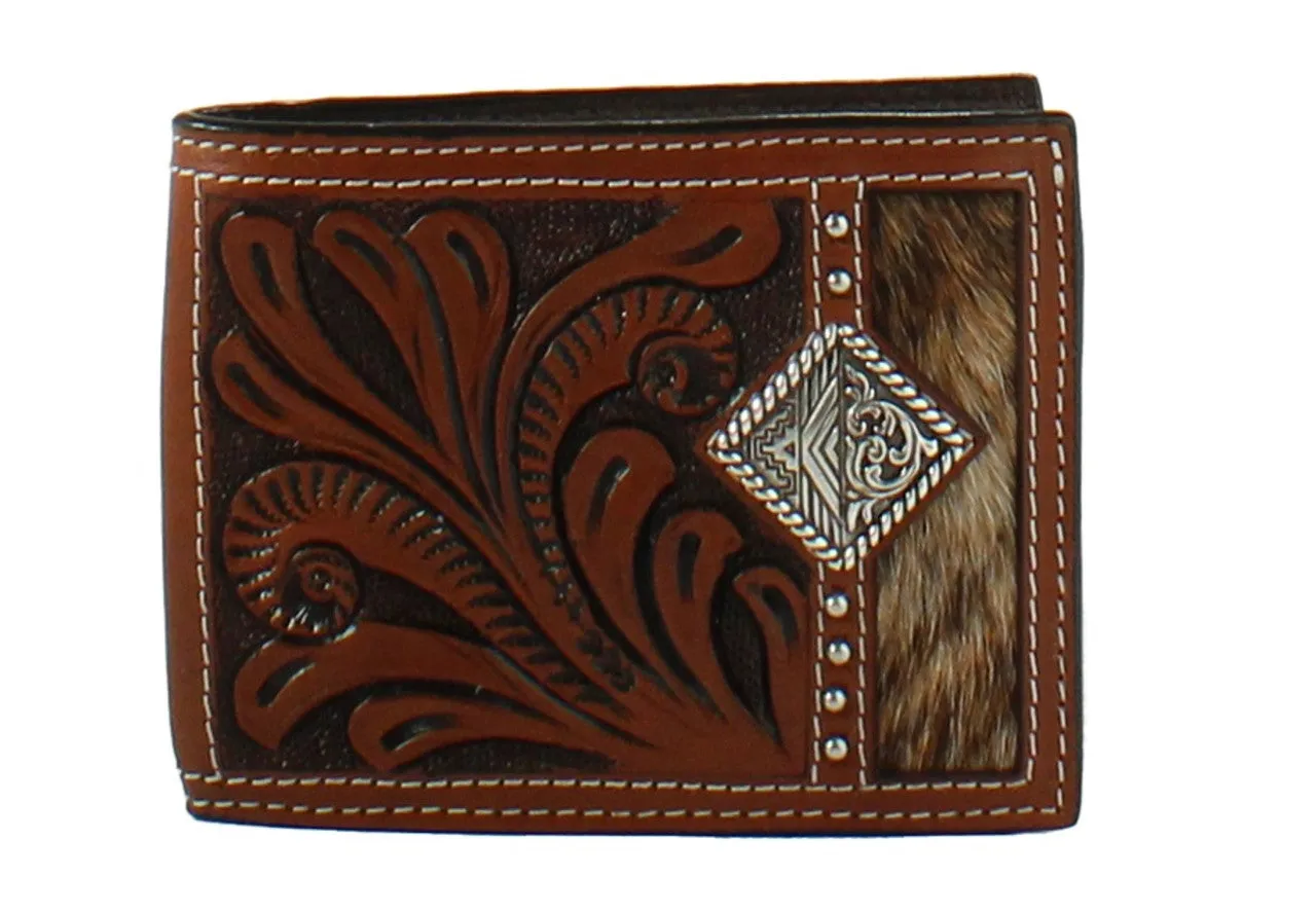 Cow Hair Tooled Bifold Wallet