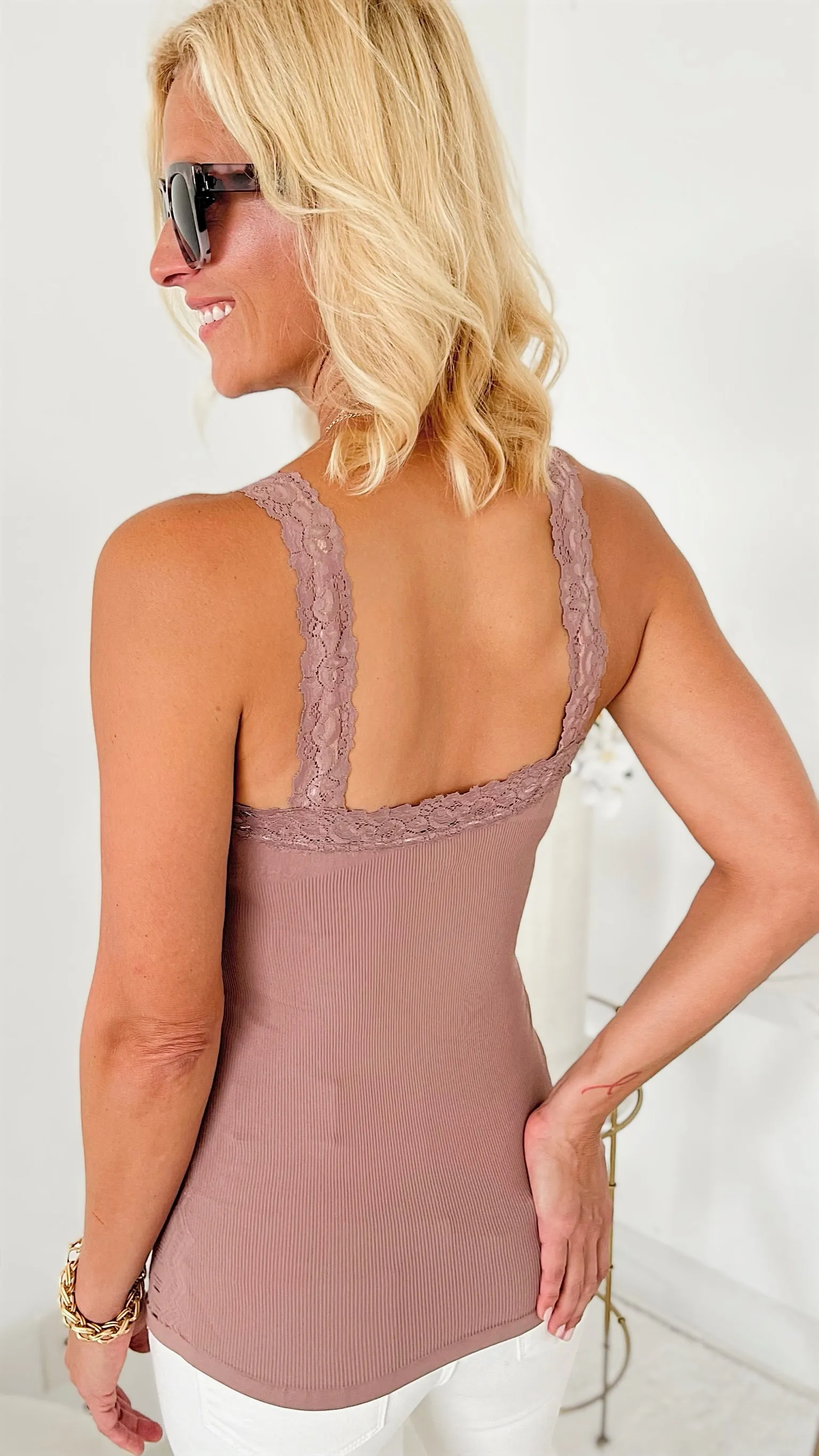 Crazy Beautiful Lace Cami - Mauve