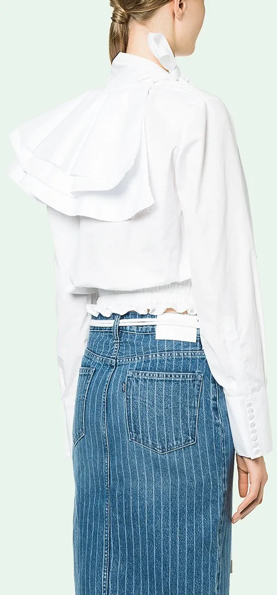 Crazy Ruffle Shirt, White